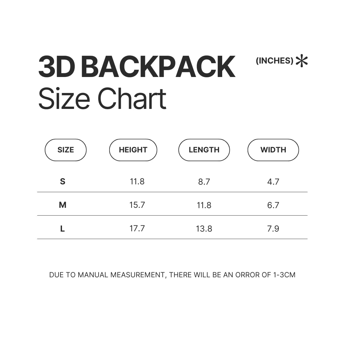 3D Backpack Size Chart - Rain World Merch