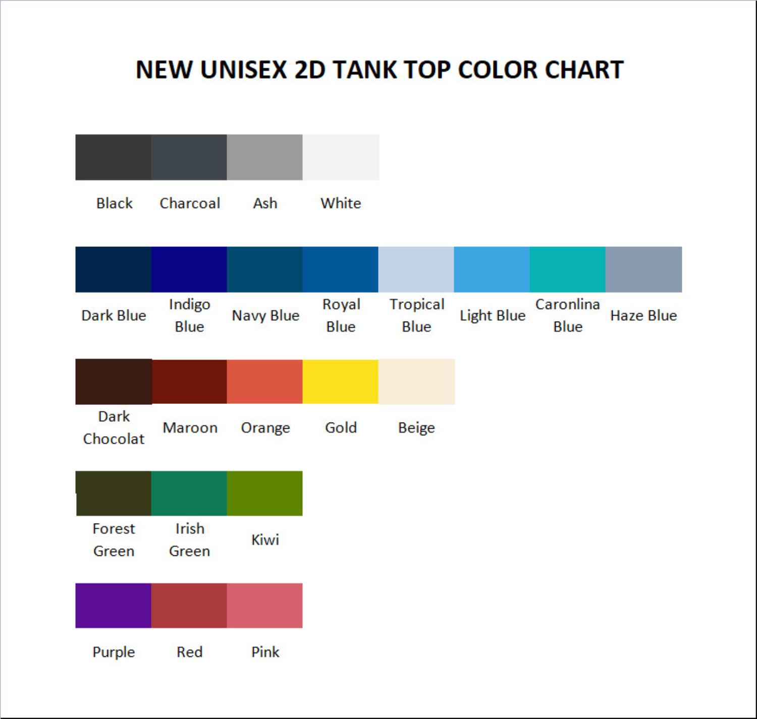 tank top color chart - Rain World Merch