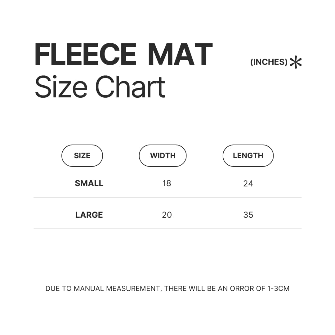 Fleece Mat Size Chart - Rain World Merch