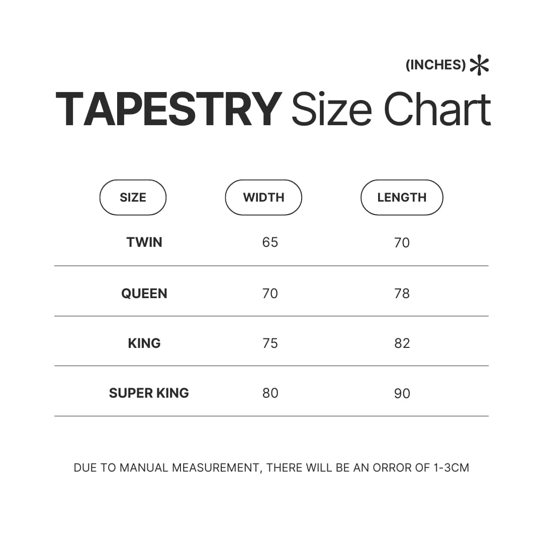 Tapestry Size Chart - Rain World Merch