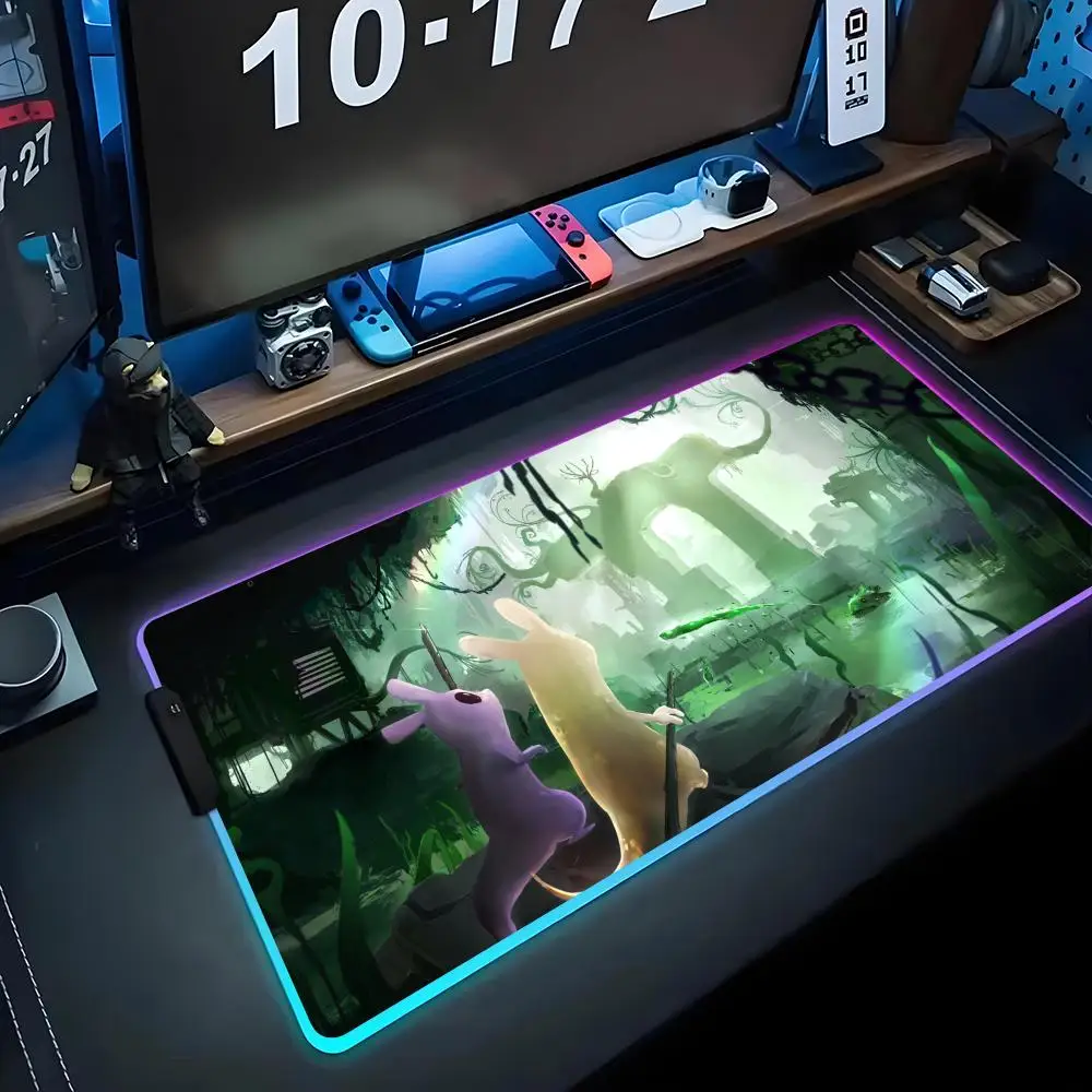 Monk Rain World Soft Hue RGB Mouse Pad